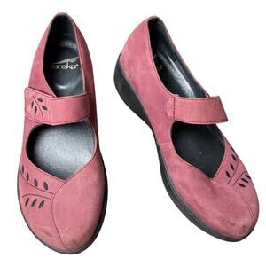 Dansko Women’s Annie Mary Jane’s Pink Red Adjustable Arch Support Leather 38